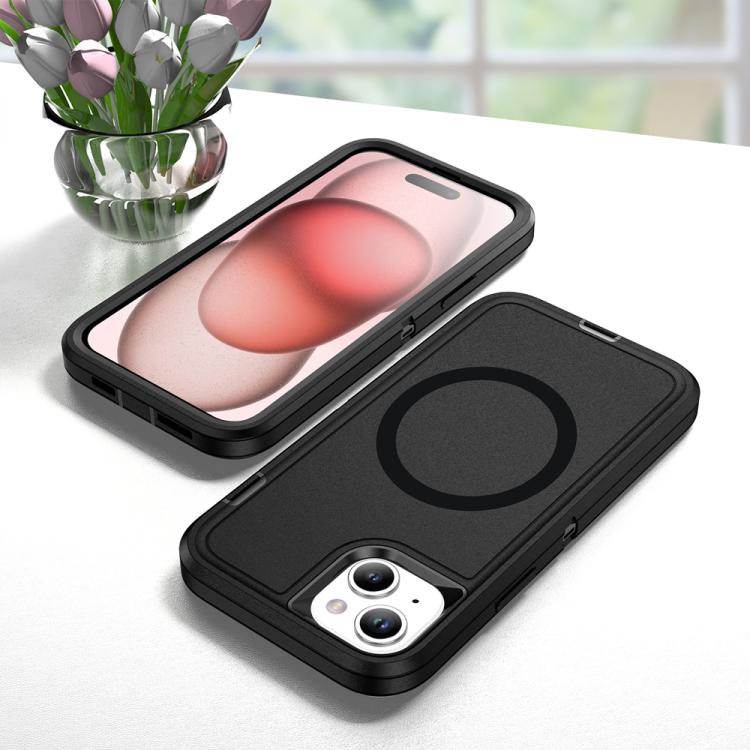 For iPhone 14 Plus / 15 Plus Life Waterproof Rugged MagSafe Magnetic Phone Case(Black) For iPhone 14 Plus / 15 Plus Life Waterproof Rugged MagSafe Magnetic Phone Case(Black)