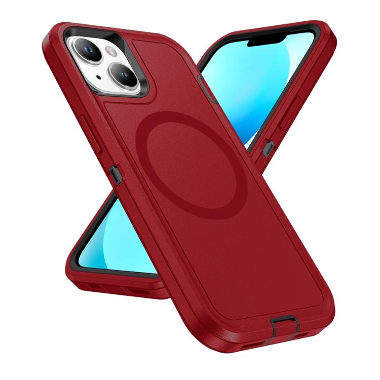 For iPhone 13 / 14 Life Waterproof Rugged MagSafe Magnetic Phone Case(Red) - 1