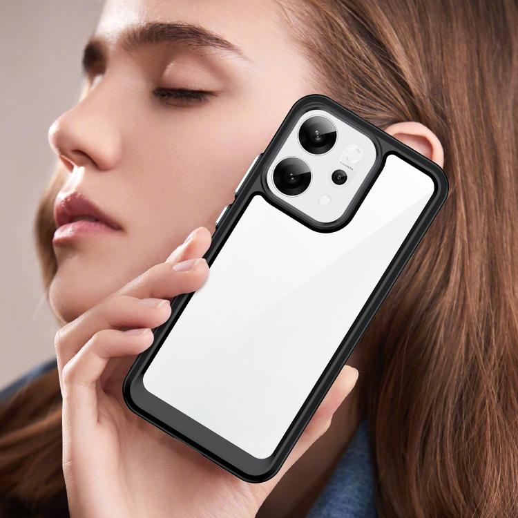 For OPPO Reno14 Global Colorful Series Acrylic Hybrid TPU Phone Case(Black)