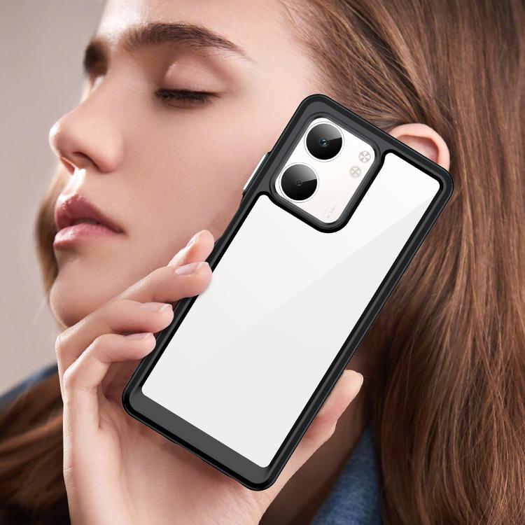 For OPPO A5x 5G Colorful Series Acrylic Hybrid TPU Phone Case(Black)