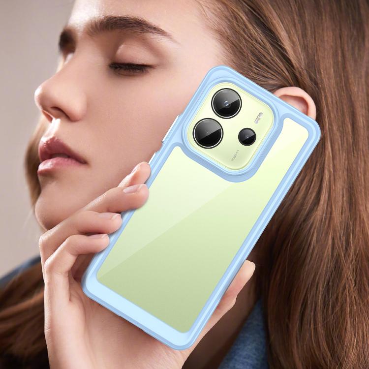 For Redmi Note 14 4G 164.84mm Colorful Series Acrylic Hybrid TPU Phone Case(Blue)