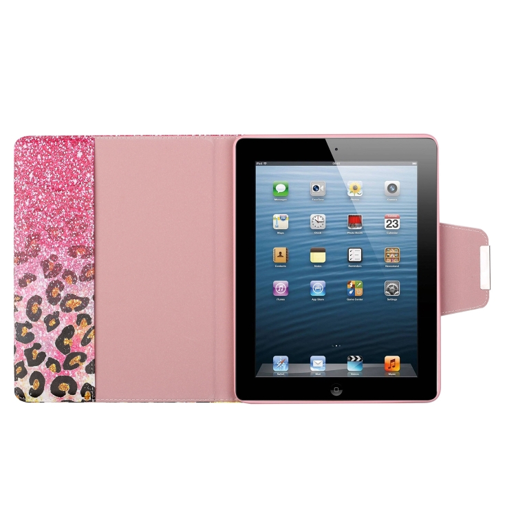 For iPad 4 / 3 / 2 Painted Pattern Horizontal Flip Leather Case with Holder(Leopard Powder Sand) For iPad 4 / 3 / 2 Painted Pattern Horizontal Flip Leather Case with Holder(Leopard Powder Sand)
