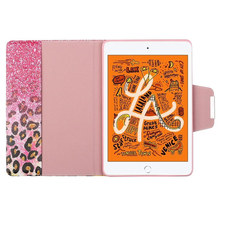 For iPad Mini (2019) Painted Pattern Horizontal Flip Leather Case with Holder(Leopard Powder Sand) For iPad Mini (2019) Painted Pattern Horizontal Flip Leather Case with Holder(Leopard Powder Sand)