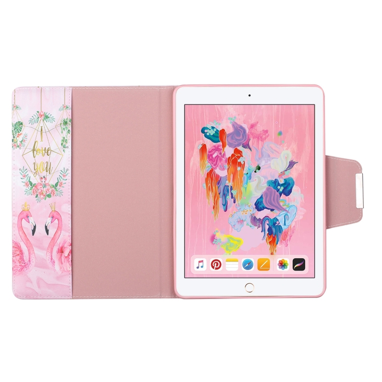For iPad 5 Painted Pattern Horizontal Flip Leather Case with Holder(Leaves Flamingo) For iPad 5 Painted Pattern Horizontal Flip Leather Case with Holder(Leaves Flamingo)