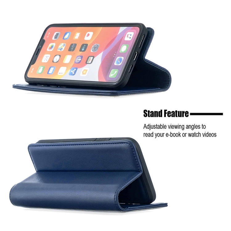 For iPhone 11 Pro Max 2 in 1 Detachable Magnetic Horizontal Flip Genuine Leather Case with Holder & Card Slots & Wallet(Blue)