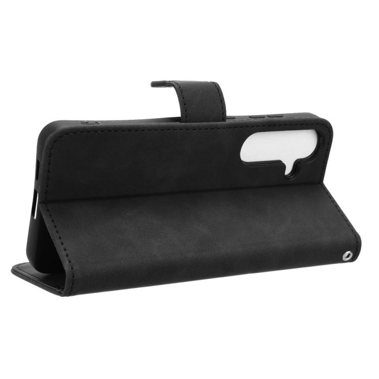 For Galaxy S26 FE 5G Skin Feel Magnetic Flip Leather Phone Case(Black)