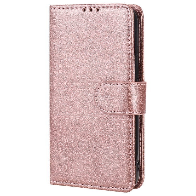 For iPhone 12 mini 2 in 1 Solid Color Detachable PU Leather Case with Card Slots & Magnetic Holder & Photo Frame & Wallet & Strap(Rose Gold) For iPhone 12 mini 2 in 1 Solid Color Detachable PU Leather Case with Card Slots & Magnetic Holder & Photo Frame & Wallet & Strap(Rose Gold)