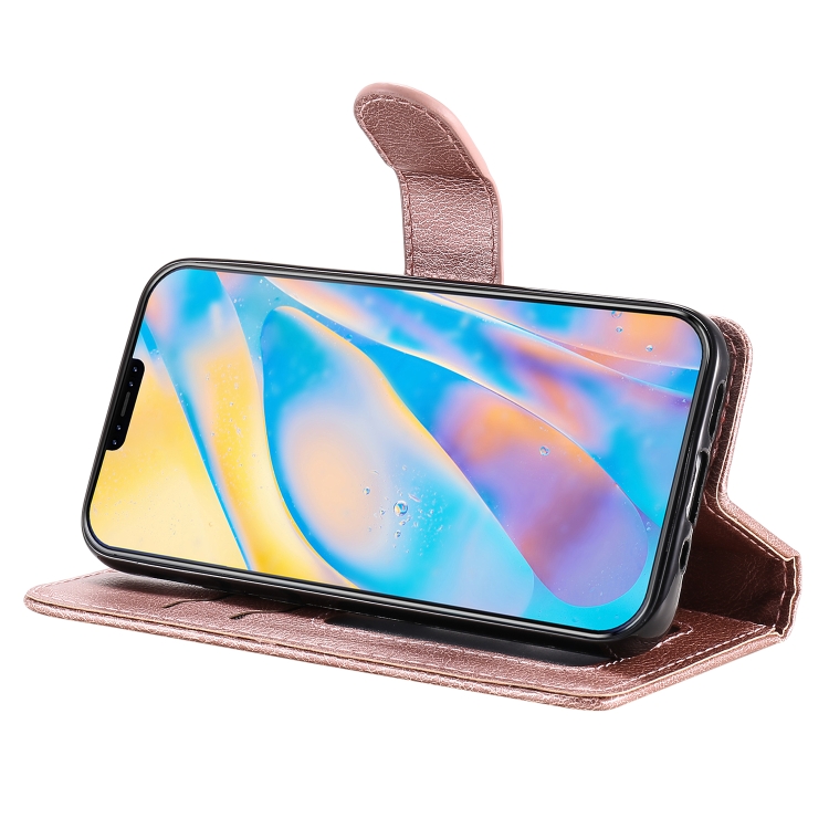 For iPhone 12 mini 2 in 1 Solid Color Detachable PU Leather Case with Card Slots & Magnetic Holder & Photo Frame & Wallet & Strap(Rose Gold) For iPhone 12 mini 2 in 1 Solid Color Detachable PU Leather Case with Card Slots & Magnetic Holder & Photo Frame & Wallet & Strap(Rose Gold)