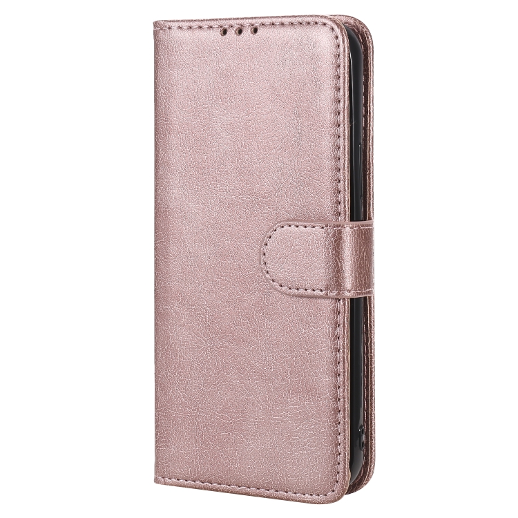 For iPhone 12 / 12 Pro 2 in 1 Solid Color Detachable PU Leather Case with Card Slots & Magnetic Holder & Photo Frame & Wallet & Strap(Rose Gold) For iPhone 12 / 12 Pro 2 in 1 Solid Color Detachable PU Leather Case with Card Slots & Magnetic Holder & Photo Frame & Wallet & Strap(Rose Gold)