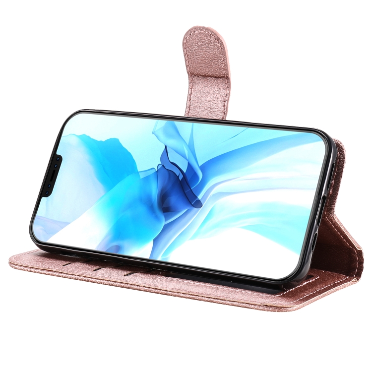 For iPhone 12 / 12 Pro 2 in 1 Solid Color Detachable PU Leather Case with Card Slots & Magnetic Holder & Photo Frame & Wallet & Strap(Rose Gold) For iPhone 12 / 12 Pro 2 in 1 Solid Color Detachable PU Leather Case with Card Slots & Magnetic Holder & Photo Frame & Wallet & Strap(Rose Gold)