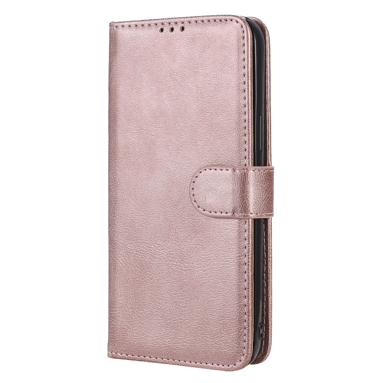 For iPhone 12 Pro Max 2 in 1 Solid Color Detachable PU Leather Case with Card Slots & Magnetic Holder & Photo Frame & Wallet & Strap(Rose Gold) For iPhone 12 Pro Max 2 in 1 Solid Color Detachable PU Leather Case with Card Slots & Magnetic Holder & Photo Frame & Wallet & Strap(Rose Gold)