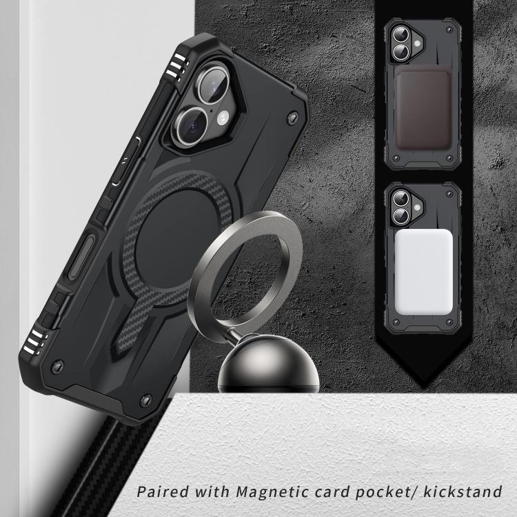 For iPhone 16 Straship MagSafe TPU Hybrid PC Phone Case(Black)