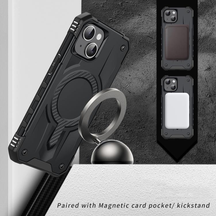 For iPhone 15 Plus Straship MagSafe TPU Hybrid PC Phone Case(Black)