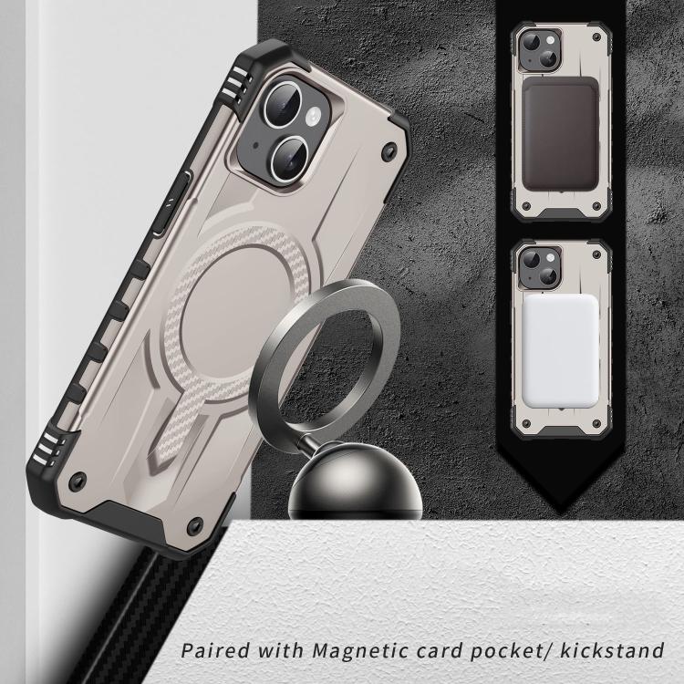 For iPhone 14 Plus Straship MagSafe TPU Hybrid PC Phone Case(Gold)