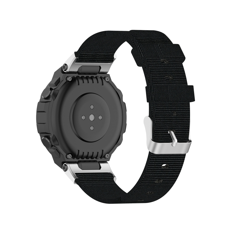 Per Huami Amazfit T-Rex A1918 Cinturino di ricambio in tela di nylon con  cacciavite (nero)