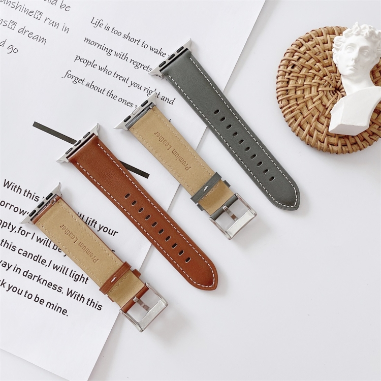 minimalist style vachetta Tan brown Leather watch strap