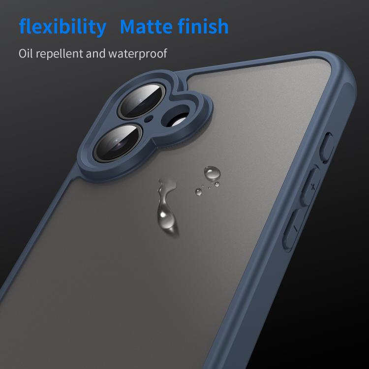For iPhone 16 Plus Fan Dun Series TPU Hybrid PC Frosted Phone Case(Blue)