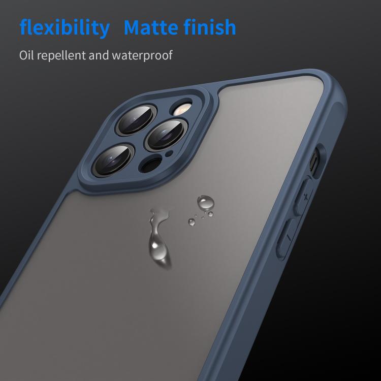 For iPhone 12 Pro Max Fan Dun Series TPU Hybrid PC Frosted Phone Case(Blue)