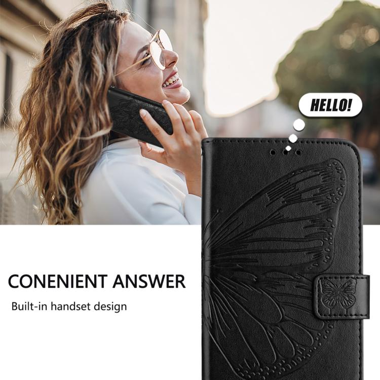 For Umidigi Note 100 Embossed Butterfly Leather Phone Case(Black)