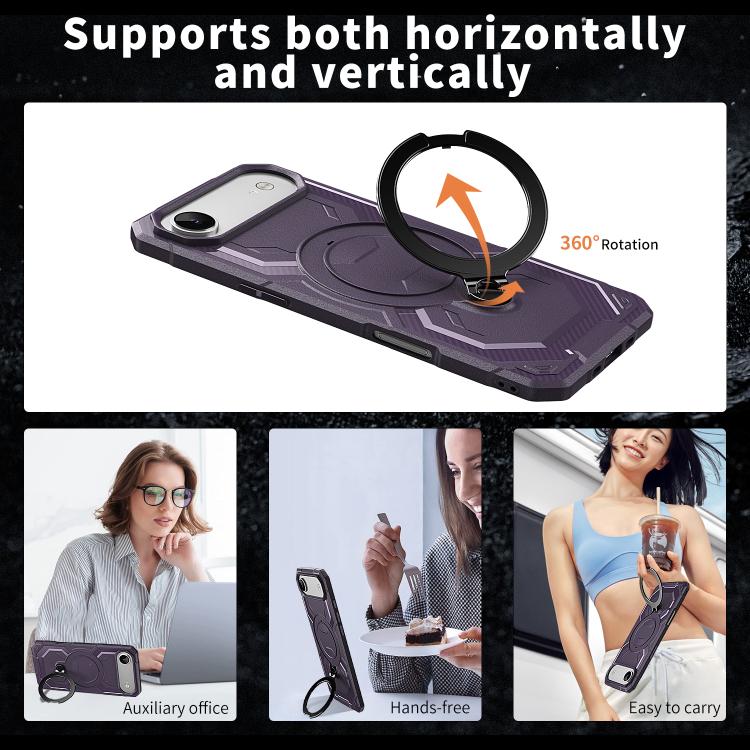 For iPhone 17 Air Frosted MagSafe Holder Phone Case(Purple)