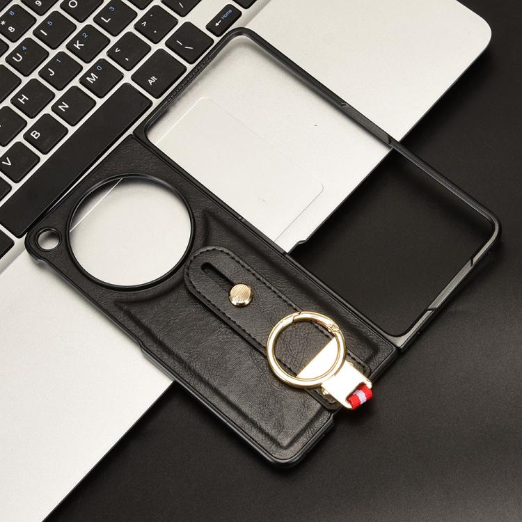 For OPPO Find N6 Wristband Leather Back Phone Case(Black)