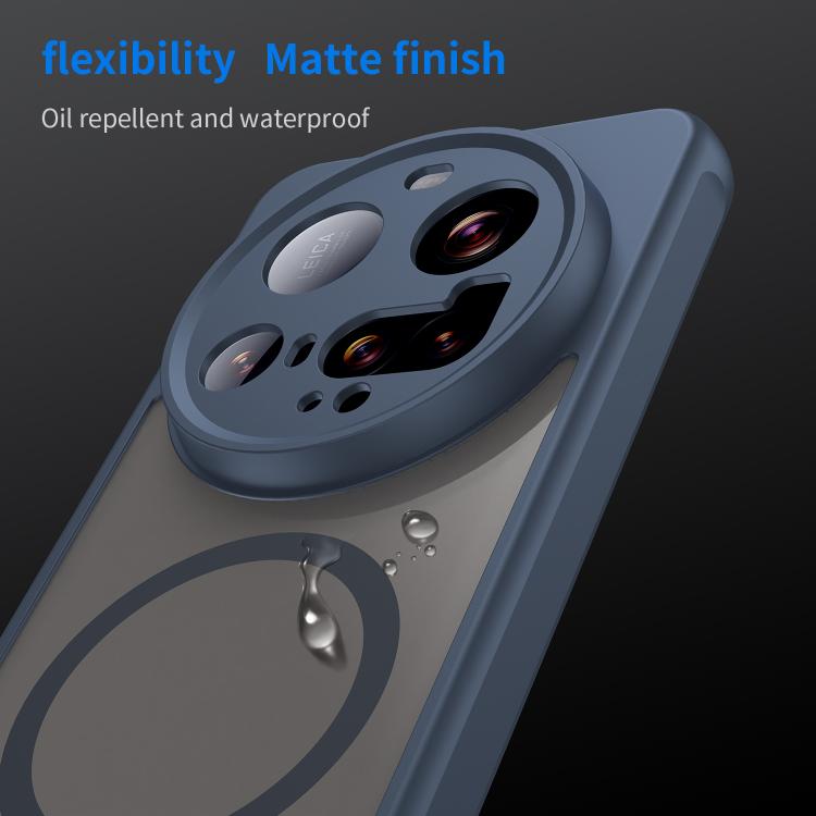 For Xiaomi 15 Ultra Fan Dun Series TPU Hybrid PC Frosted Magsafe Phone Case(Blue)