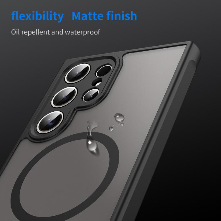 For Samsung Galaxy S25 Ultra 5G Fan Dun Series TPU Hybrid PC Frosted Magsafe Phone Case(Black)