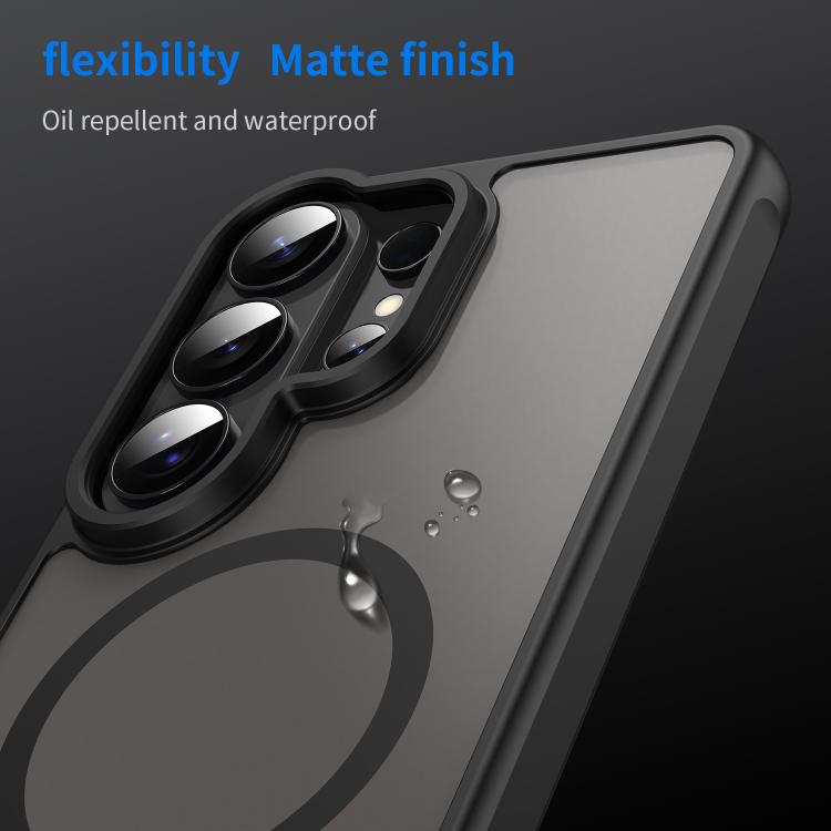 For Samsung Galaxy S26 Ultra 5G Fan Dun Series TPU Hybrid PC Frosted Magsafe Phone Case(Black)