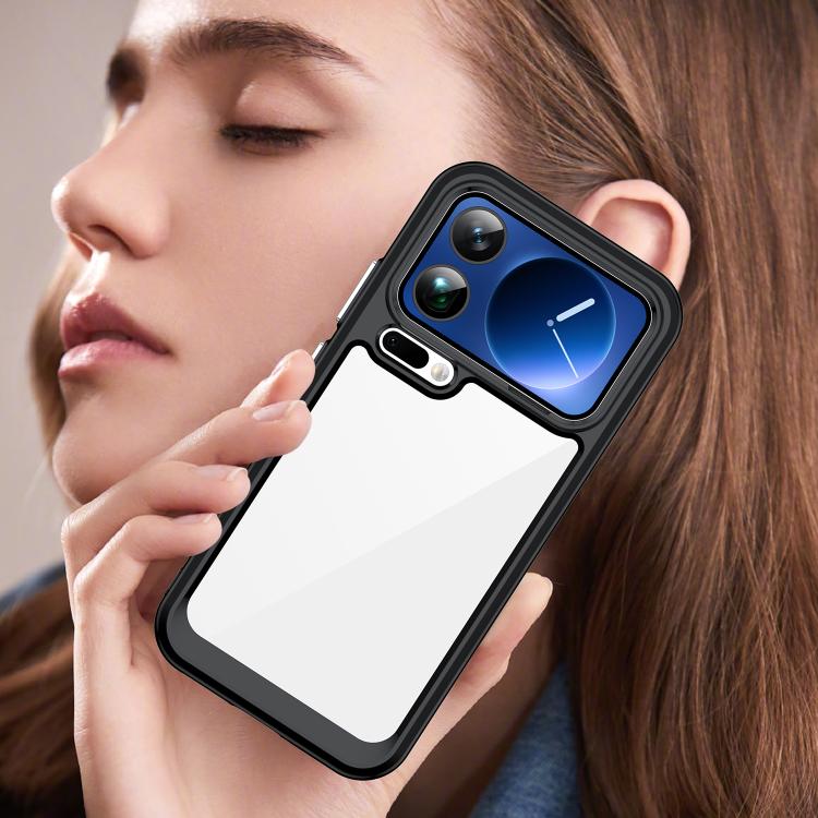 For Xiaomi 17 Pro Max Colorful Series Acrylic Hybrid TPU Phone Case(Black)