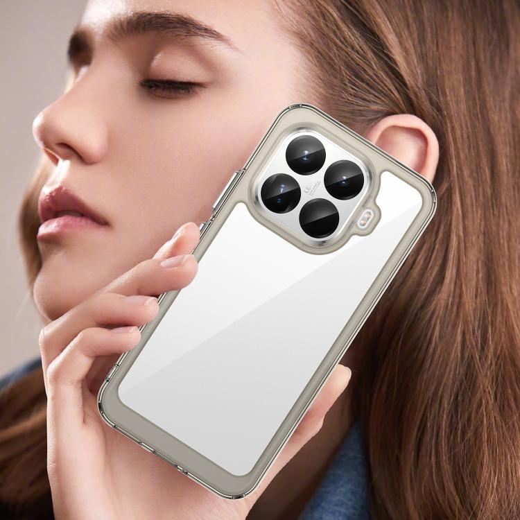 For Xiaomi 15T Pro 5G Colorful Series Acrylic Hybrid TPU Phone Case(Transparent Grey)