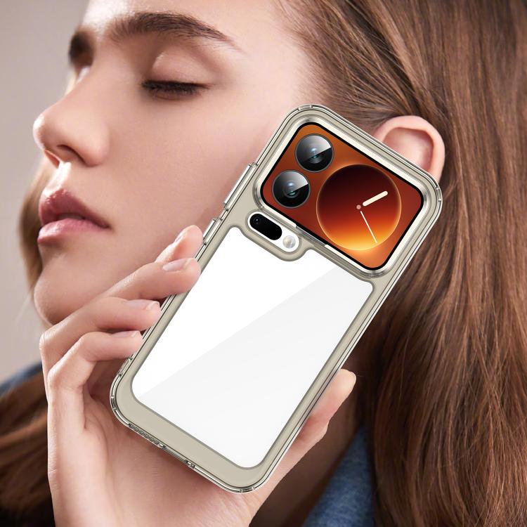 For Xiaomi 17 Pro Colorful Series Acrylic Hybrid TPU Phone Case(Transparent Grey)