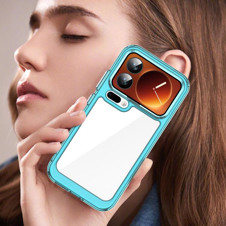 For Xiaomi 17 Pro Colorful Series Acrylic Hybrid TPU Phone Case(Transparent Blue)