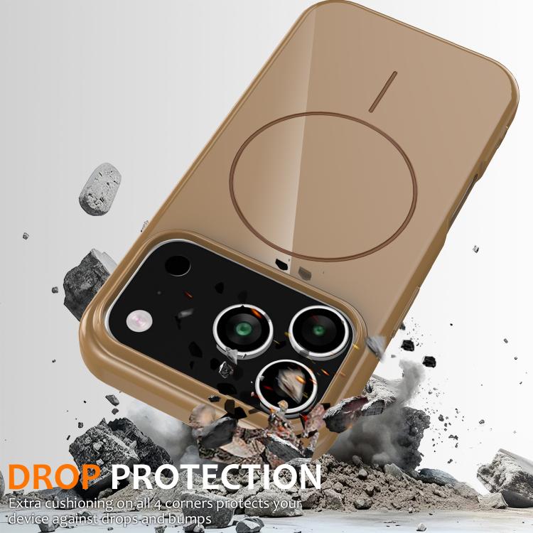 For iPhone 17 Pro Max Glossy TPU Shockproof MagSafe Phone Case with Lanyard(Gold) - 3