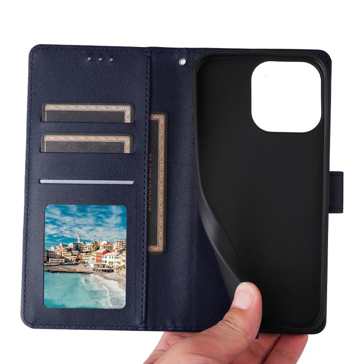 For Redmi 15C 5G / 4G EU 173mm 3-Card Slots Multifunctional Leather Phone Case(Navy Blue)