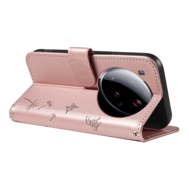 For Xiaomi 15 Ultra 5G Global Dandelion Embossed Pattern Flip Leather Phone Case(Rose Gold)