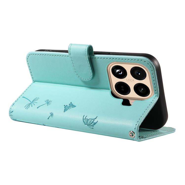 For Xiaomi 15T Pro 5G Dandelion Embossed Pattern Flip Leather Phone Case(Green)