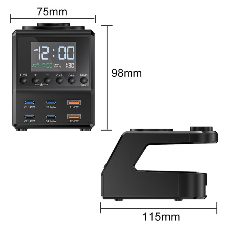 9 in 1 240W Multifunctional Multi-Port Charging Station with Alarm Function - 3