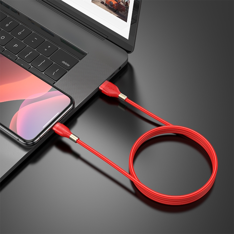 hoco U92 1.2m 2.4A USB to 8 Pin Gold Collar Charging Data Cable(Black) hoco U92 1.2m 2.4A USB to 8 Pin Gold Collar Charging Data Cable(Black)