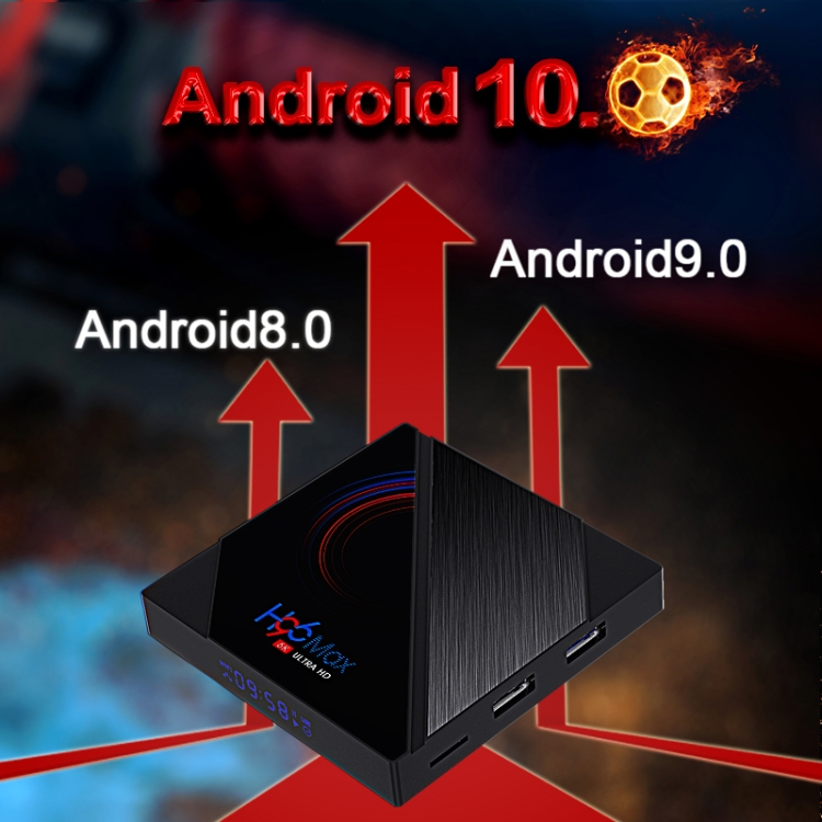H96 MAX 6K ULTRA HD Caja de TV inteligente con control remoto, Android 10.0, Allwinner H616 Brazo de cuádruple Cortex-A53, 2GB + 16GB, Tarjeta de soporte TF / USBX2 / AV / HDMI / WIFI, AU Plug - 6