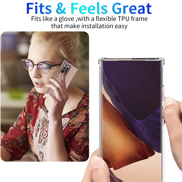 For  Samsung Galaxy Note20 Four Corner Airbag Shockproof TPU + PC Acrylic Case(Transparent)