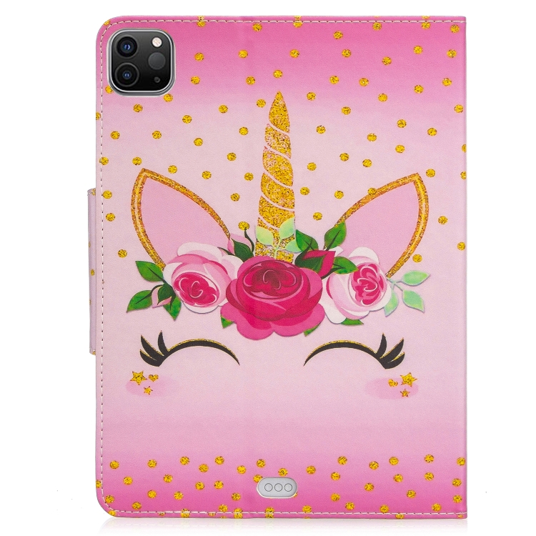 For iPad Pro 11 (2020) Painted Pattern Horizontal Flip Leather Tablet Case with Holder & Card Slots & Wallet(Unicorn with flowers) For iPad Pro 11 (2020) Painted Pattern Horizontal Flip Leather Tablet Case with Holder & Card Slots & Wallet(Unicorn with flowers)