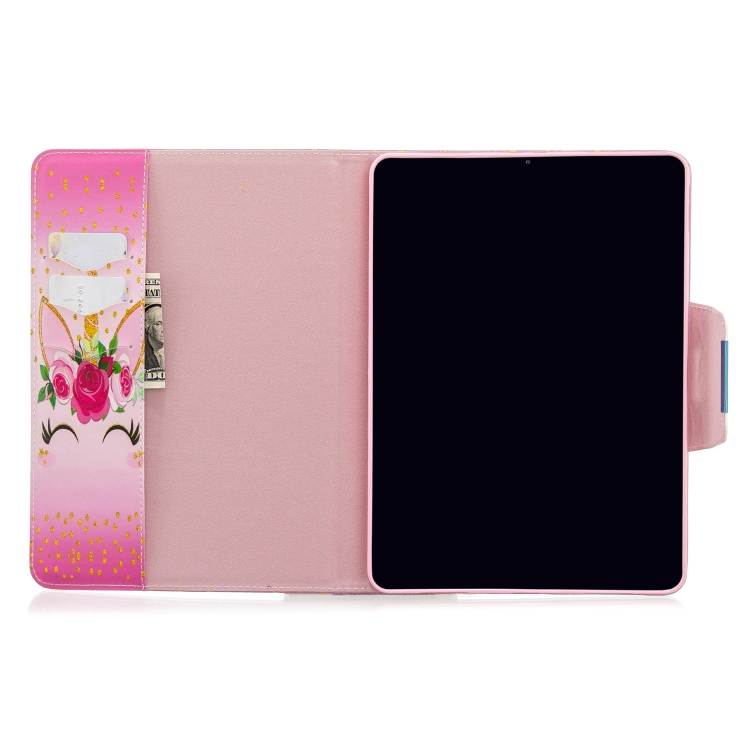 For iPad Pro 11 (2020) Painted Pattern Horizontal Flip Leather Tablet Case with Holder & Card Slots & Wallet(Unicorn with flowers) For iPad Pro 11 (2020) Painted Pattern Horizontal Flip Leather Tablet Case with Holder & Card Slots & Wallet(Unicorn with flowers)