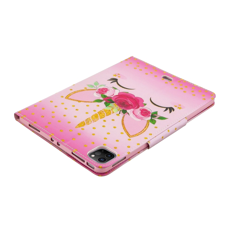 For iPad Pro 11 (2020) Painted Pattern Horizontal Flip Leather Tablet Case with Holder & Card Slots & Wallet(Unicorn with flowers) For iPad Pro 11 (2020) Painted Pattern Horizontal Flip Leather Tablet Case with Holder & Card Slots & Wallet(Unicorn with flowers)