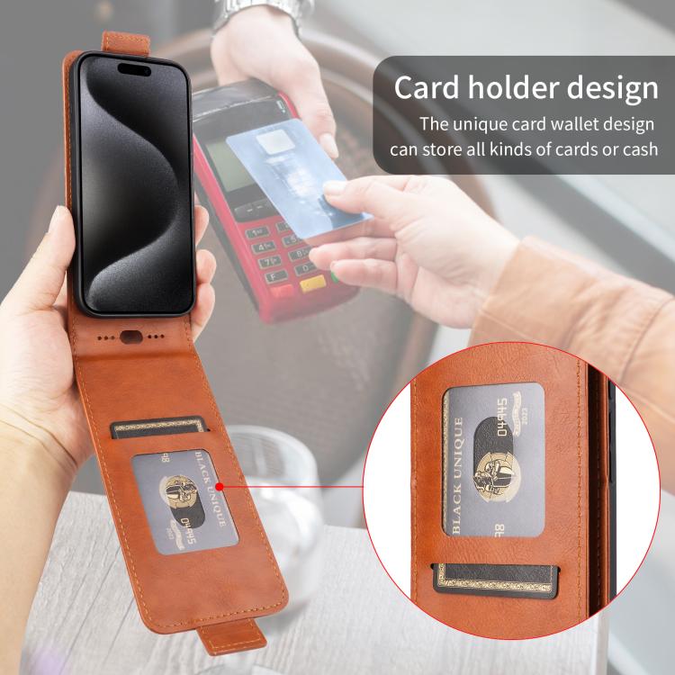 For Redmi Note 15 5G / 4G 164mm / Poco M8 5G Magnetic Vertical Flip Leather Phone Case with Buckle(Brown)