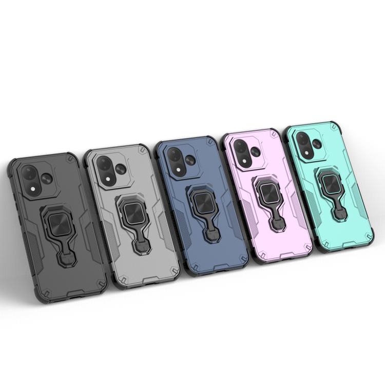 For Redmi Note 17 5G 169.7mm Metal Kickstand TPU Hybrid PC Phone Case(Black)