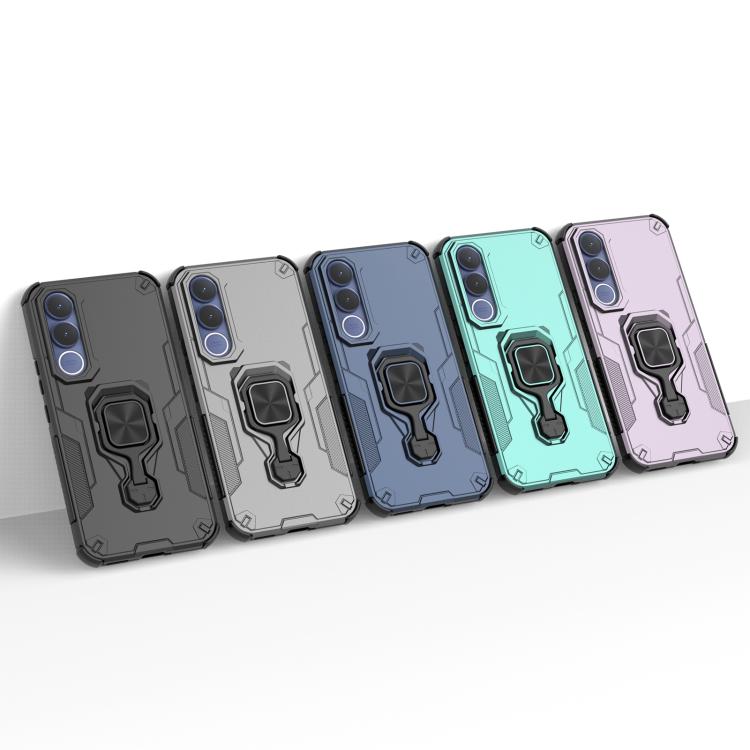 For vivo V70 FE 5G Metal Kickstand TPU Hybrid PC Phone Case(Black)
