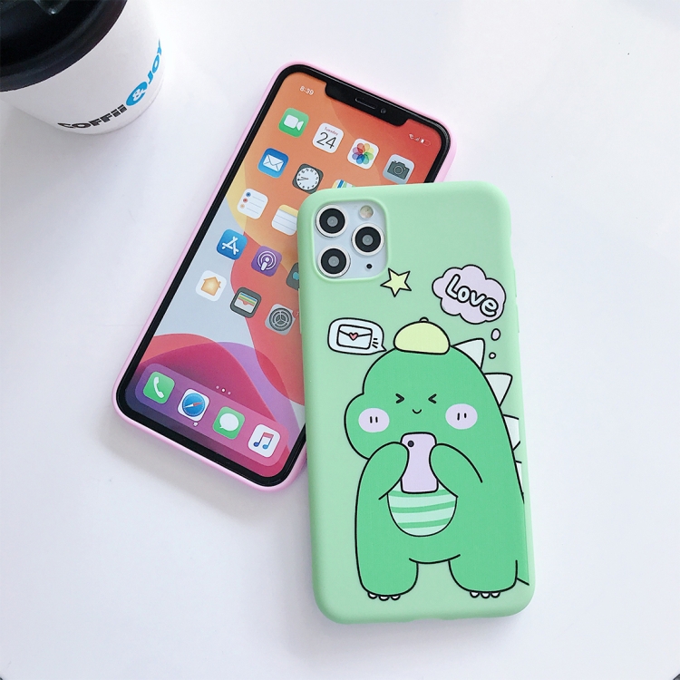 For iPhone 11 Pro Max Cartoon Dinosaur Pattern Protective Case(Green) For iPhone 11 Pro Max Cartoon Dinosaur Pattern Protective Case(Green)