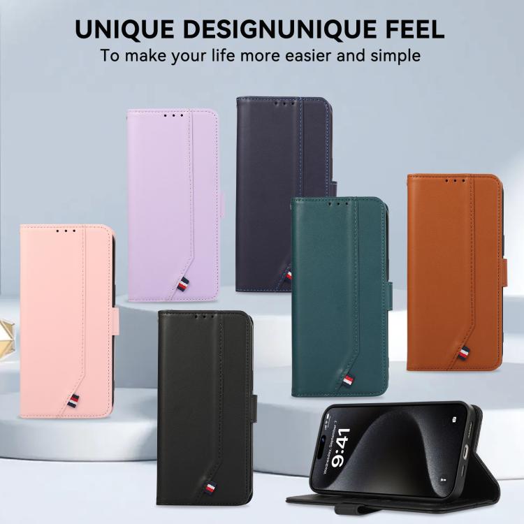 For Redmi Note 17 4G Global 169.7mm ABEEL Delicate Texture Splicing RFID Leather Phone Case(Black)