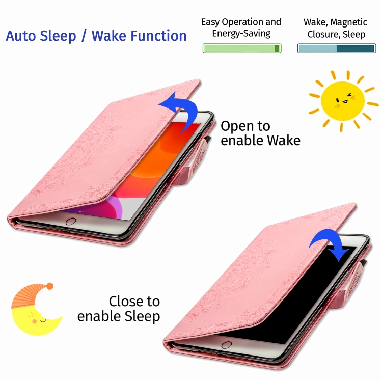 For iPad 5 / 6 Embossed Mandala Pattern TPU + PU Horizontal Flip Leather Case with Holder & Card Slots & Wallet(Pink) For iPad 5 / 6 Embossed Mandala Pattern TPU + PU Horizontal Flip Leather Case with Holder & Card Slots & Wallet(Pink)