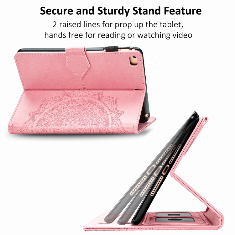 For iPad 5 / 6 Embossed Mandala Pattern TPU + PU Horizontal Flip Leather Case with Holder & Card Slots & Wallet(Pink) For iPad 5 / 6 Embossed Mandala Pattern TPU + PU Horizontal Flip Leather Case with Holder & Card Slots & Wallet(Pink)